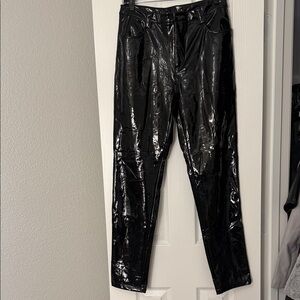 Shiny Black Pleather Pants